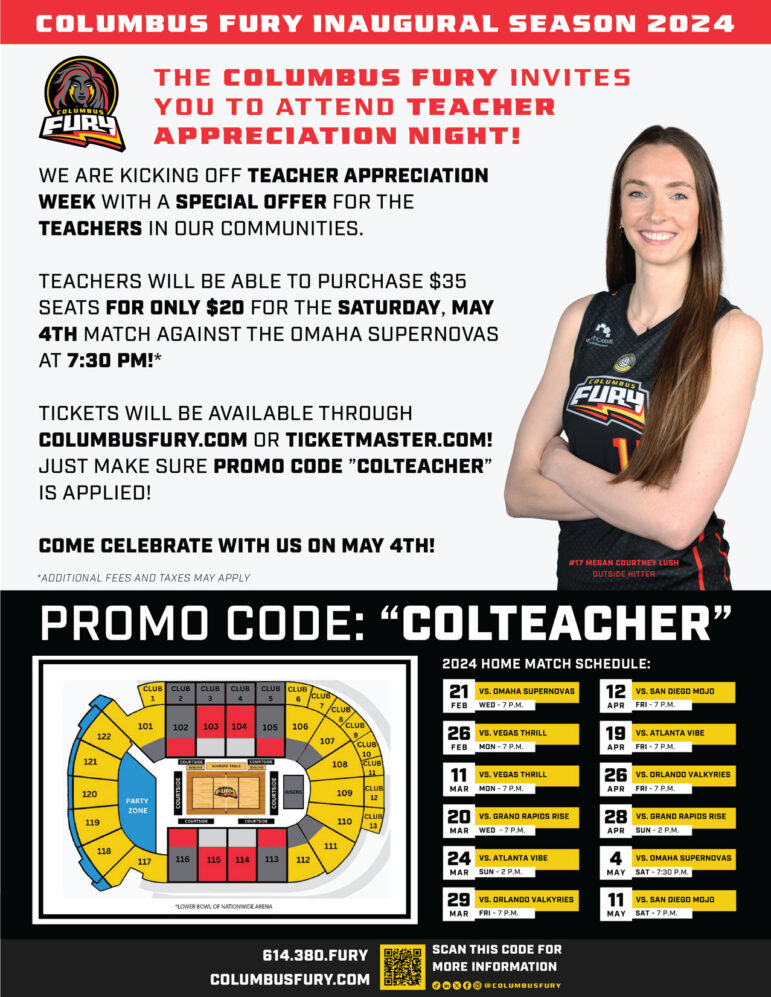 Columbus Fury - Teacher Appreciation Night